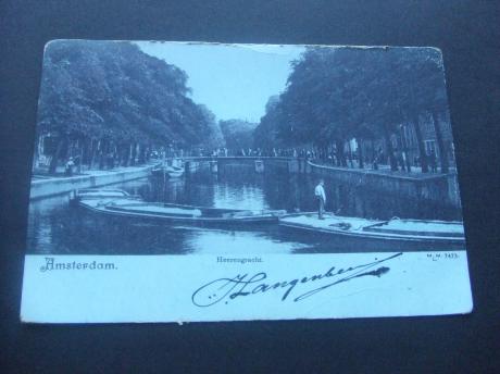 Amsterdam Heerengracht M.M.L. 7473 blauwe kaart oud